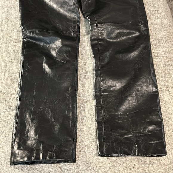 GAP ORIGINAL FIT ,VINTAGE Y2K ,(REAL )LEATHER PANTS ,BLACK ,SIZE 6 - Picture 5 of 12